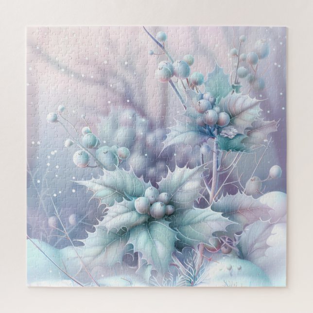 Dreamy Christmas Holly Puzzle (Vertical)