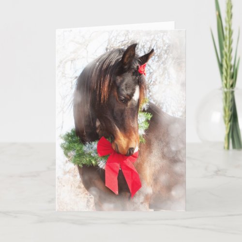 Dreamy Christmas Horse Holiday Card