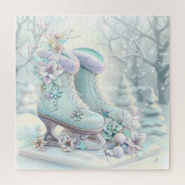 Dreamy Christmas Ice Skates Puzzle (Vertical)