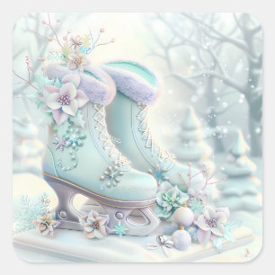 Dreamy Christmas Ice Skates Sticker