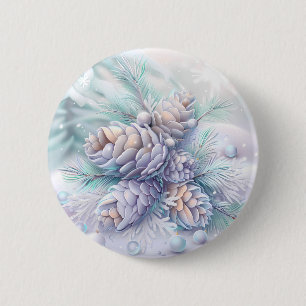 Dreamy Christmas Pinecones Button