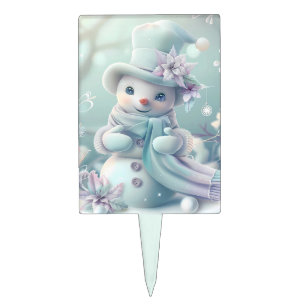 Dreamy Christmas Snowman Cake Topper