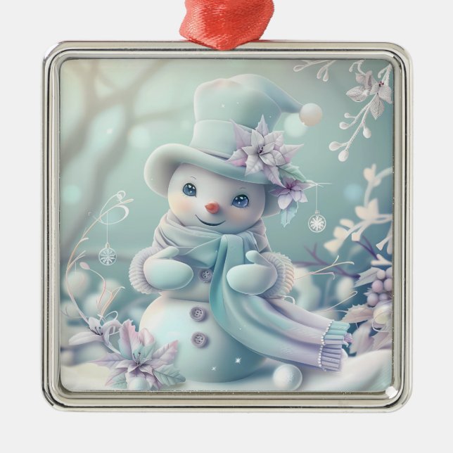 Dreamy Christmas Snowman Ornament (Front)