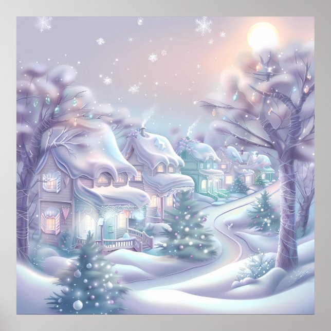 Dreamy Christmas Village Poster (Front)