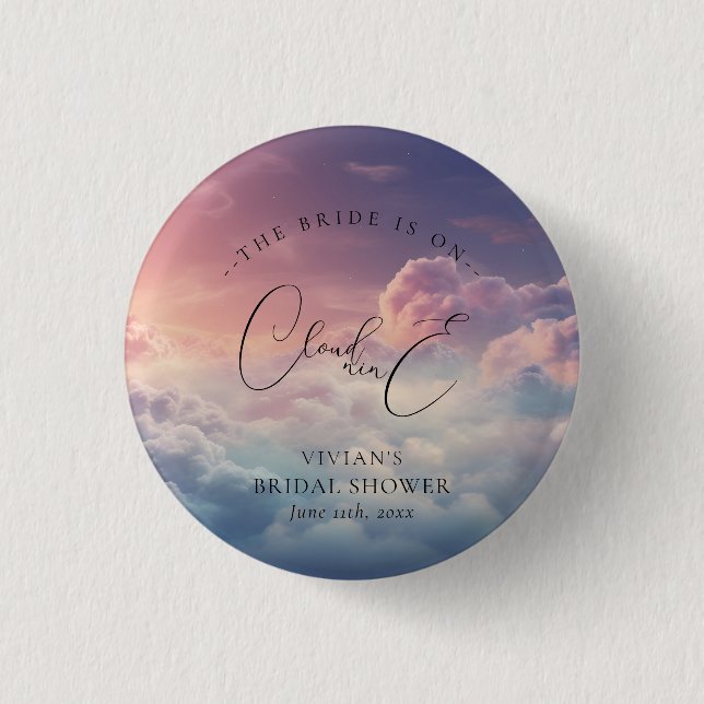 Dreamy Cloud 9 bridal Button (Front)