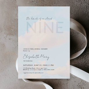 Dreamy Cloud 9 Sunny Modern Elegant Bridal Shower Invitation