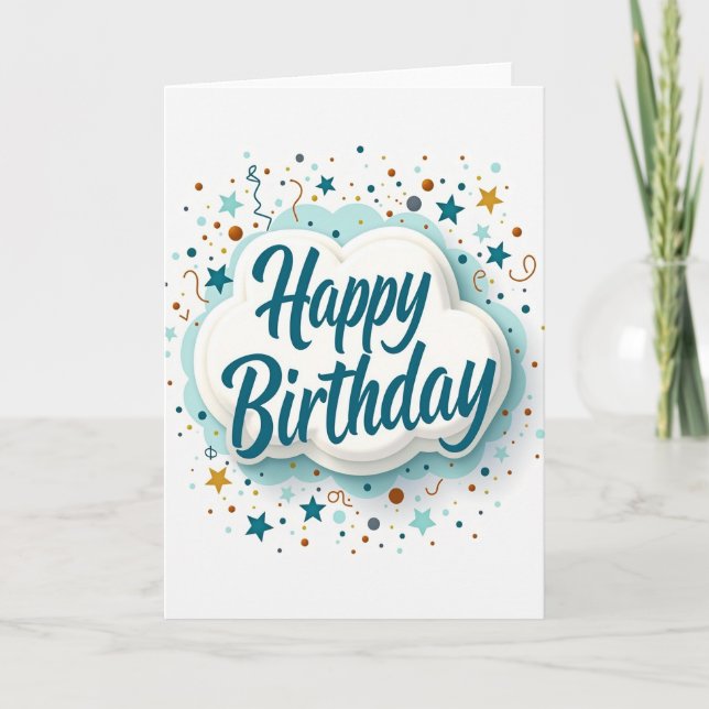 Dreamy Cloud Birthday Card (Front)