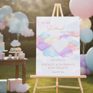 Dreamy Cloud Little Sweetheart Baby Shower Welcome Foam Board
