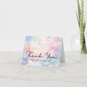 Dreamy Cloud Nine Baby Shower Letterpress Thank You Card