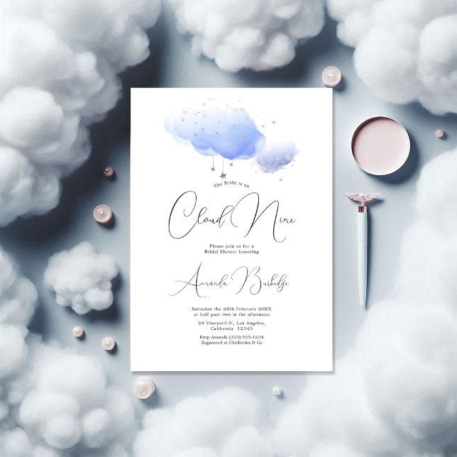 Dreamy Cloud Nine Bridal Shower Invitation (Dreamy Cloud Nine Bridal Shower Invitation)