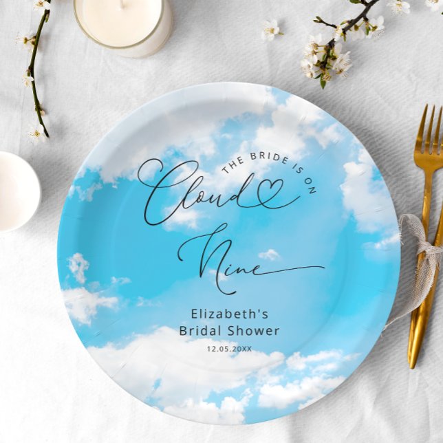 Dreamy Cloud Nine Bridal Shower Paper Plates (Creator Uploaded)
