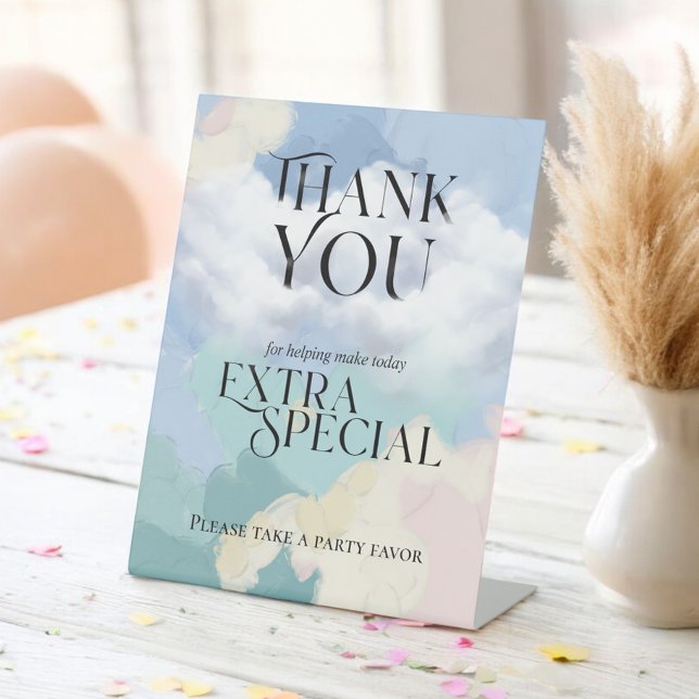 Dreamy Cloud Nine Please Take One Party Favor Pedestal Sign (Creator Uploaded)
