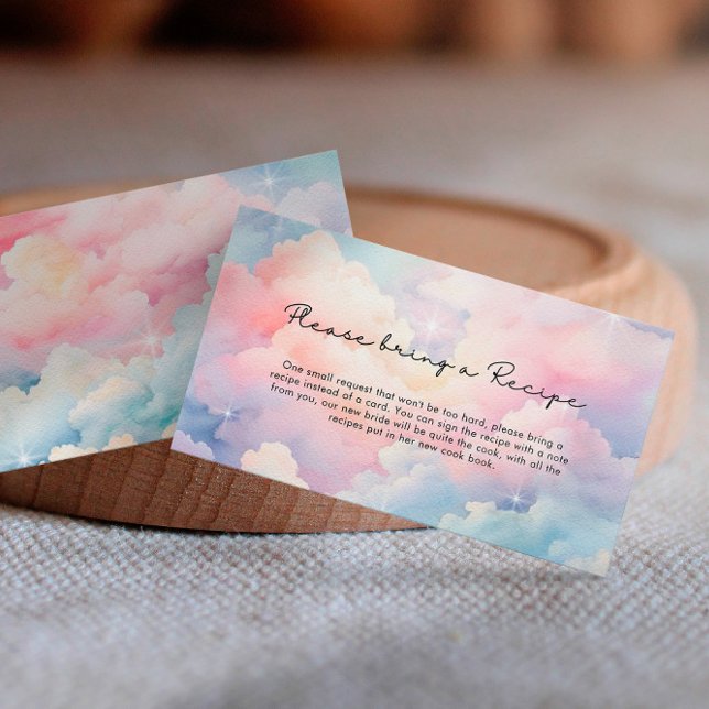 Dreamy Cloud Nine Recipe Bridal Shower Enclosure Card (Creator Uploaded)