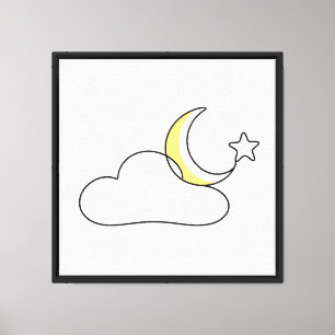 Dreamy Cloud & Stars Canvas Print