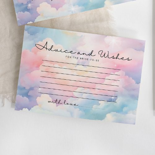 Dreamy Clouds Advice and Wishes Bridal Shower Enclosure Card