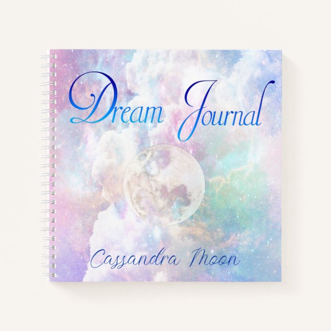 Dreamy Clouds and Stars Dream Journal Personalized (Front)