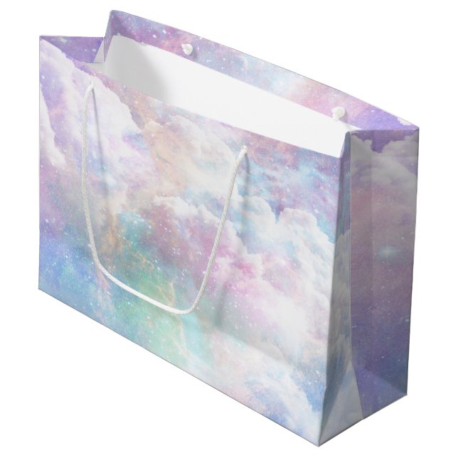 Dreamy Clouds and Stars Large Gift Bag (Front Angled)