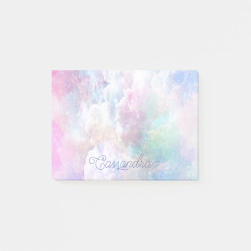 Dreamy Clouds and Stars Personalized Post_it Notes