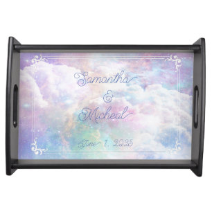 Dreamy Clouds and Stars Wedding Serving Tray