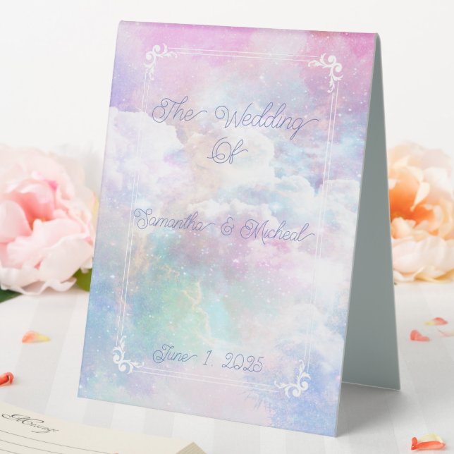 Dreamy Clouds and Stars Wedding Table Tent (In SItu (Wedding))