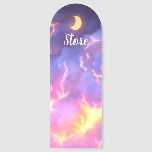 Dreamy Clouds Background Bookmark Moon Pink  (Front)