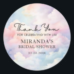 Dreamy Clouds Bridal Shower Thank You Classic Round Sticker<br><div class="desc">Dreamy Clouds Bridal Shower Thank You Classic Round Sticker. Matching items available.</div>