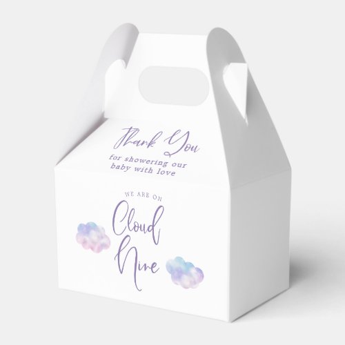 Dreamy Clouds Girl Baby Shower Favor Boxes