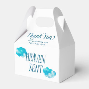 Dreamy Clouds Heaven Sent Boy Baby Shower Favor Boxes