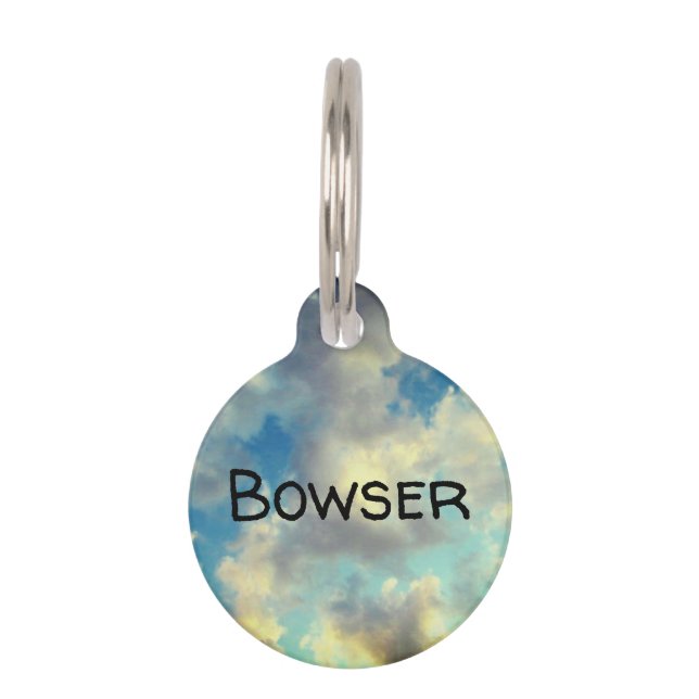 Dreamy Clouds | Personalized Pet ID Tag (Front)