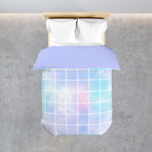 Dreamy Clouds Plaid Pattern Girl Bedroom Cute Bed Duvet Cover