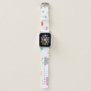 Dreamy Clouds: Watercolor Heart Rain Apple Watch Band