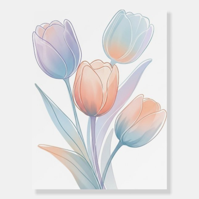Dreamy Colored Tulips Foam Board (Back)