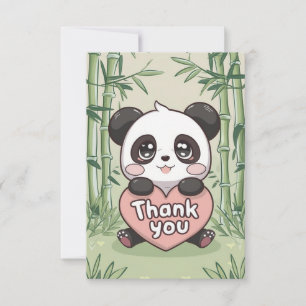 Dreamy Colorful Panda Thank You Card