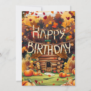 Dreamy Colorful Wish Autumn Fall Happy Birthday Card