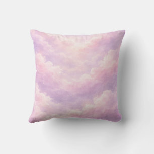 Dreamy Cotton Candy Clouds Throw Pillow