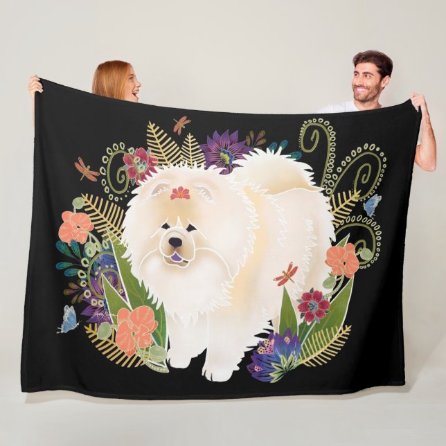 DREAMY CREAMY cream chow  Fleece Blanket (In Situ)