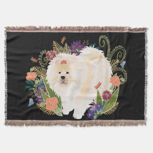 DREAMY CREAMY cream chow Throw Blanket