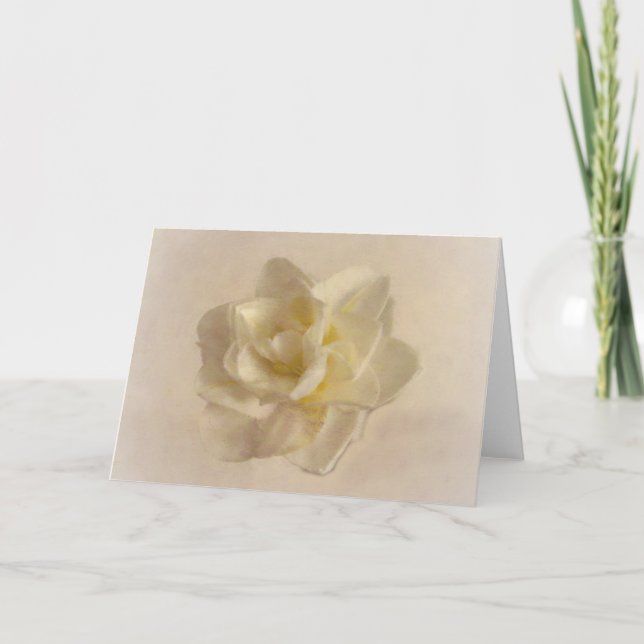 Dreamy Creamy White Jonquilla Flower Art Note Card (Front)