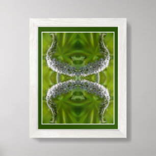 Dreamy Curling White Wildflower Nature Art Framed Art