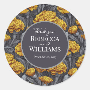 Dreamy Custom Carnation Fantasy Beach Wedding Classic Round Sticker