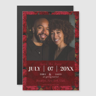 Dreamy Custom Carnation Themed Mountain Wedding Magnetic Invitation