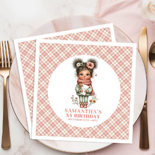 Dreamy Cute Fairy Flowers 5th Birthday Party Paper Dinner Napkins