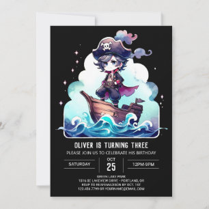 Dreamy Cute Pirate Birthday Invitation