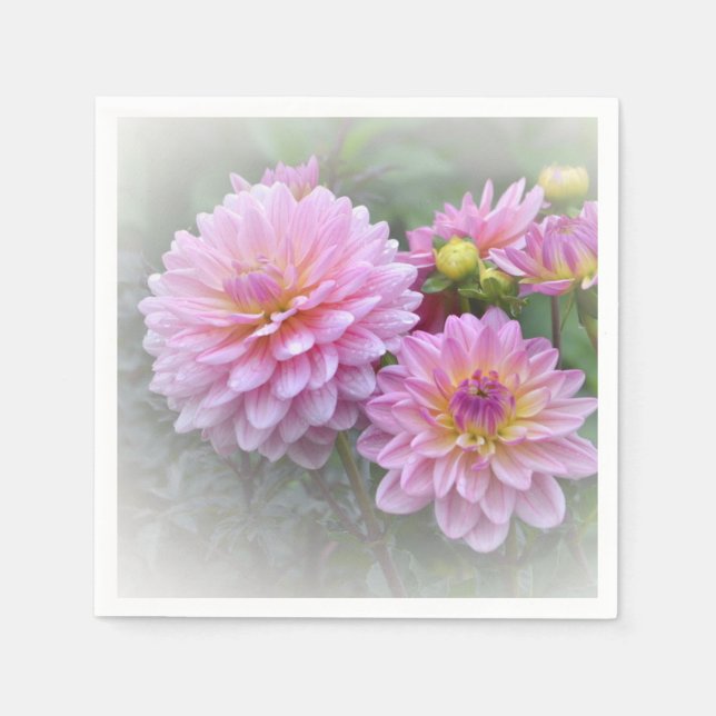 Dreamy Dahlias Paper Napkins (Front)