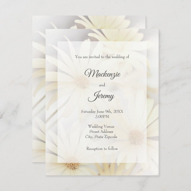 'Dreamy Daisies 2' Invitation (Front/Back)