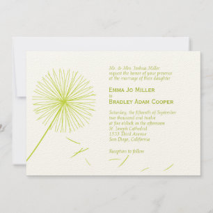 Dreamy Dandelion Wedding Invitation - Meadow Green