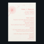 Dreamy Dandelion Wedding Menu Card - Rose Pink<br><div class="desc">Embrace the beauty of nature with this irresistibly delicate Dreamy Dandelion wedding collection. Perfect for Spring or Summer weddings. Also available in other colors. Matching components available at berryberrysweet.com</div>