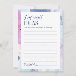 Dreamy Date Night Ideas Bridal Shower Game Card