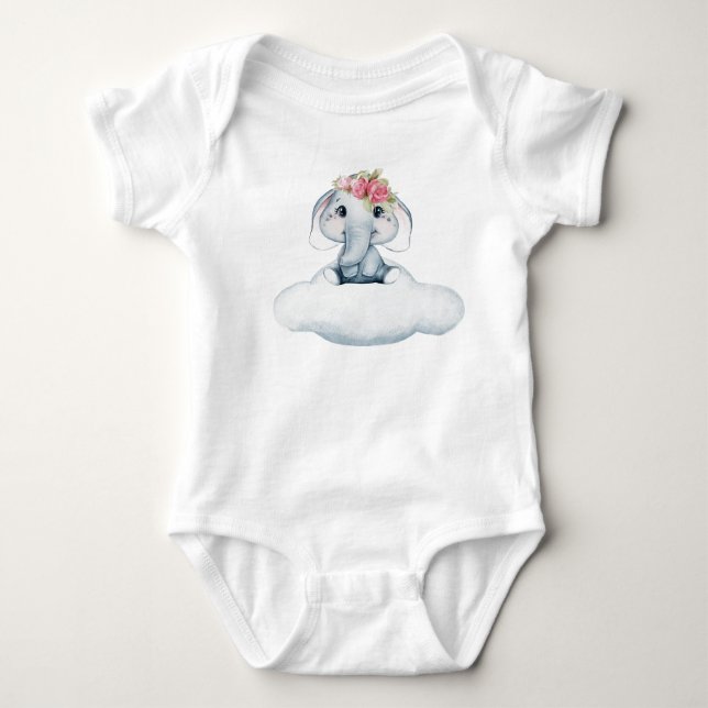 Dreamy Days with Rosie the Elephant. Baby Bodysuit (Front)