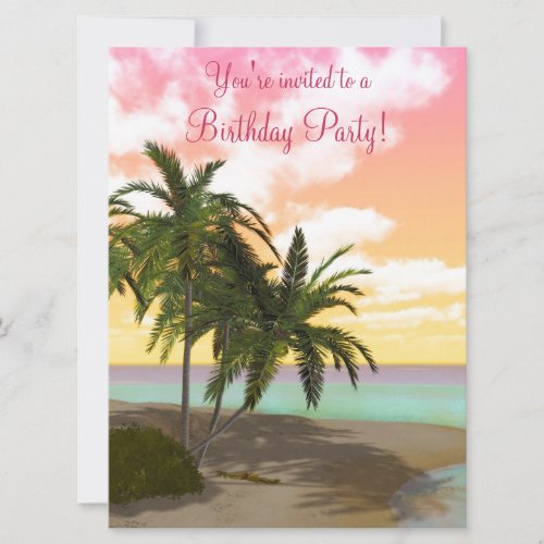 Dreamy Desert Island 6.5 x 8.75 Invitation
